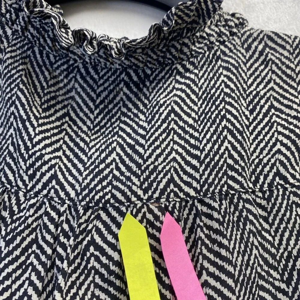 J. Crew Black and White Monochrome Pattern Sleeveless Blouse - Picture 6 of 16